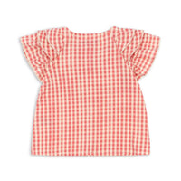 Konges Sløjd Kim Frill Check Shirt in flamingo pink - kids' blouse - view 6