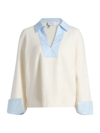 TANYA TAYLOR Whitney Top in white - women's shirt - detail view