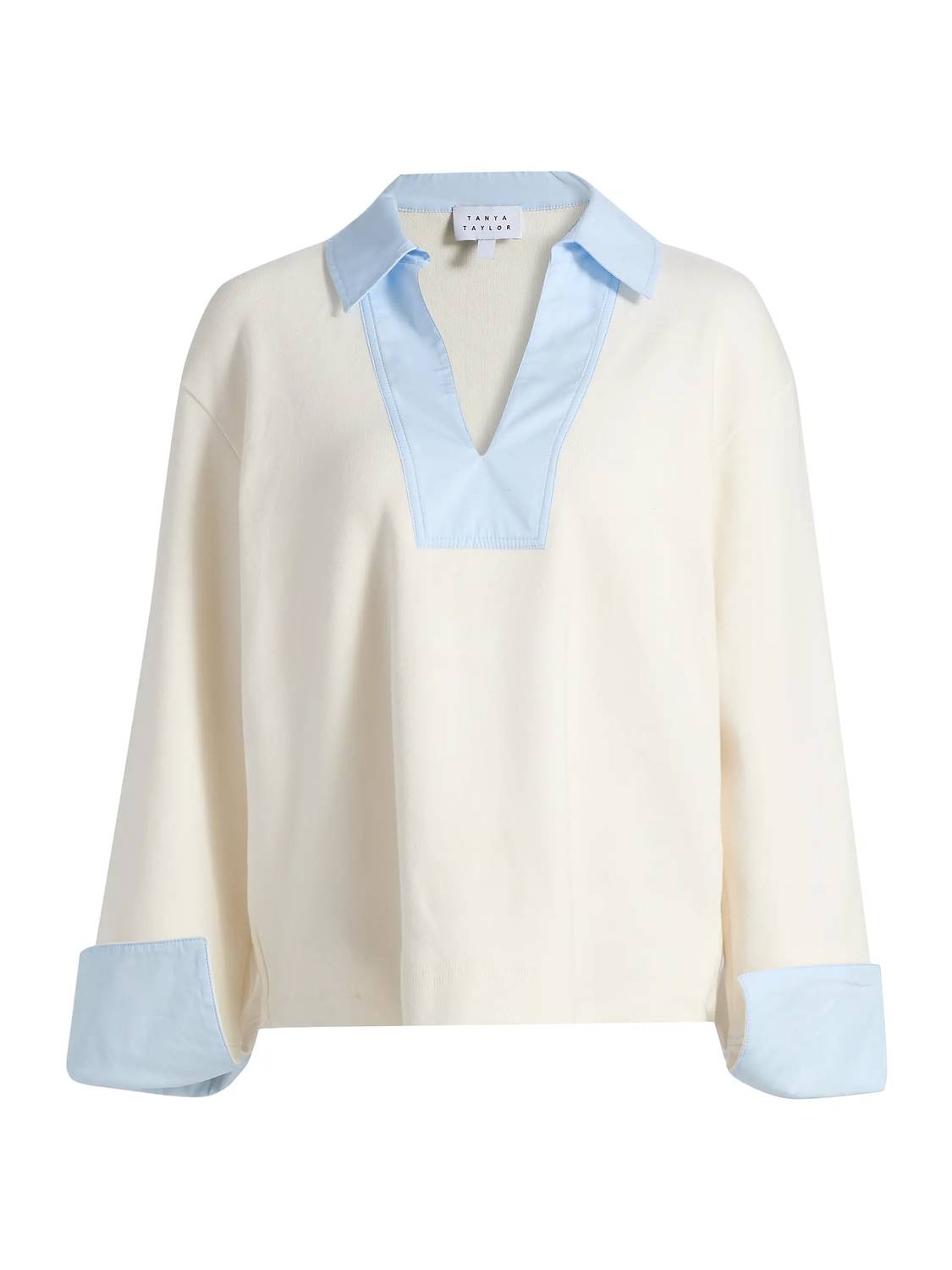 TANYA TAYLOR Whitney Top in white - women's shirt - detail view