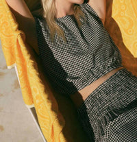 Z Supply - Merit Cropped Gingham Linen Top