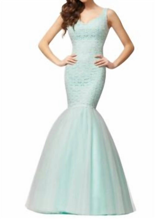 Lace And Tulle Mermaid Gown