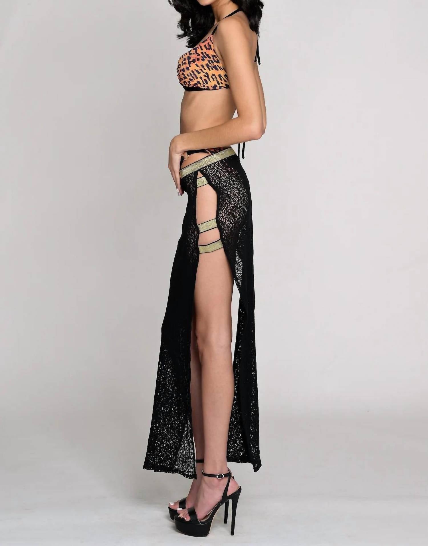 Belle D'Amour The Tahiti Cover-up Skirt in black - women's swimwear - alternate view