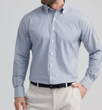 PETER MILLAR Cashiers Performance Twill Sport Shirt in deep verdant - men's shirt