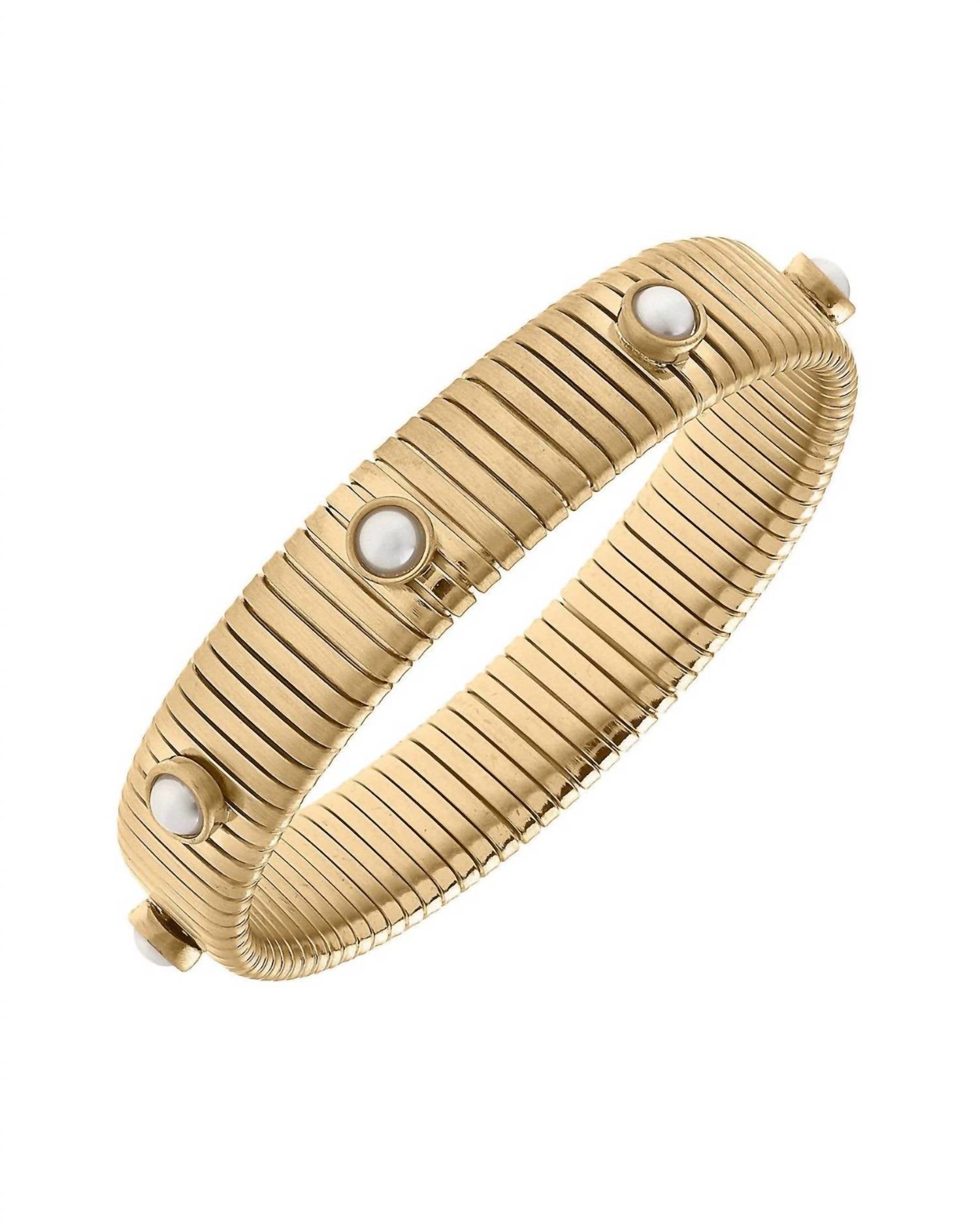 CANVAS Style Women's Winston Pearl Watchband Bangle in gold - women's jewelry