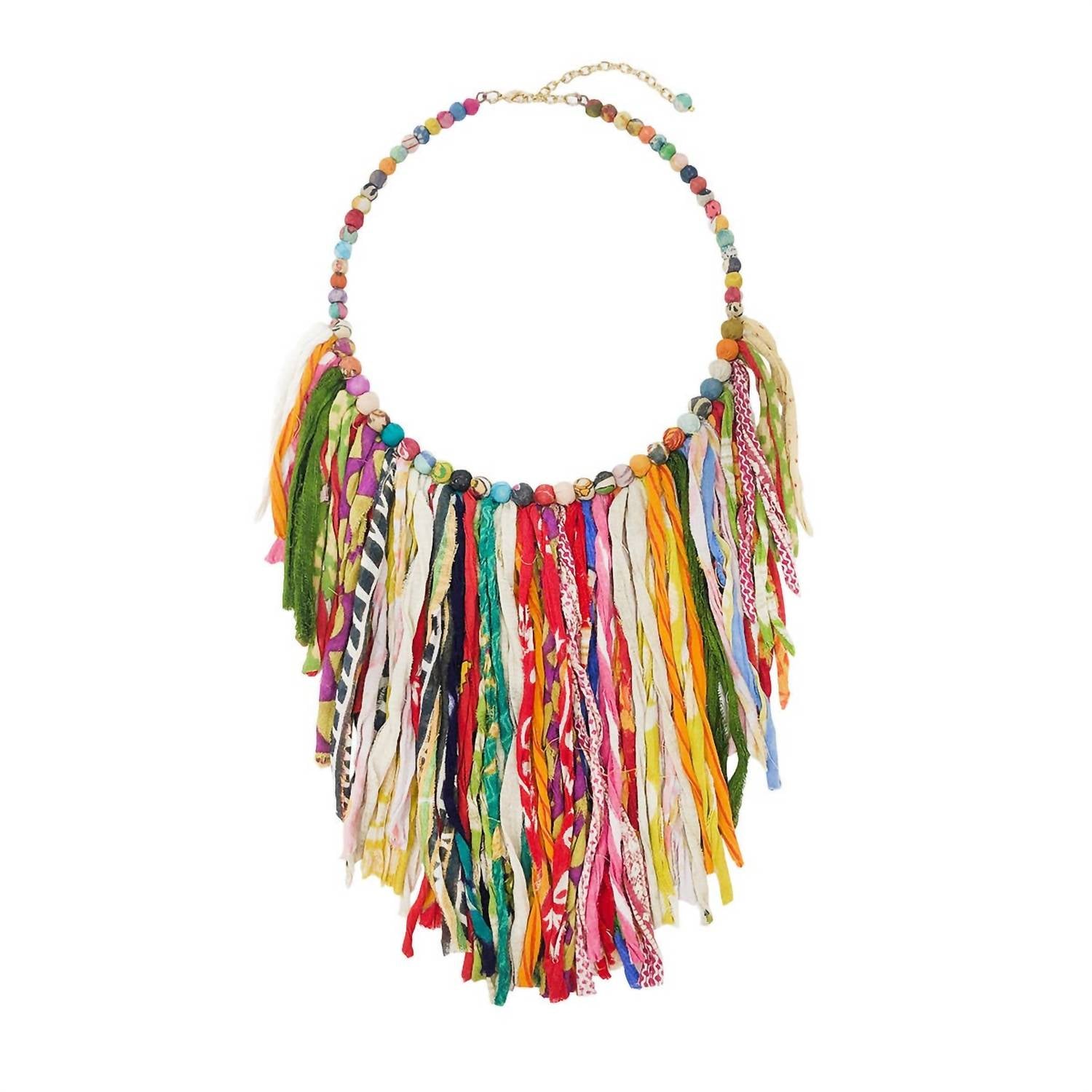 World Finds - Kantha Fringe Collar Necklace