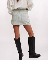 Free People Wynne Railroad Mini Skirt in indigo - women's skirt - detail view