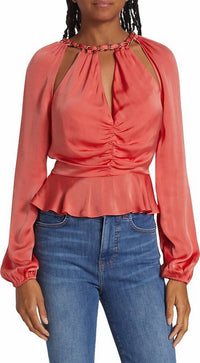 Veronica Beard - Yulita Cut Out Silk Blend Top