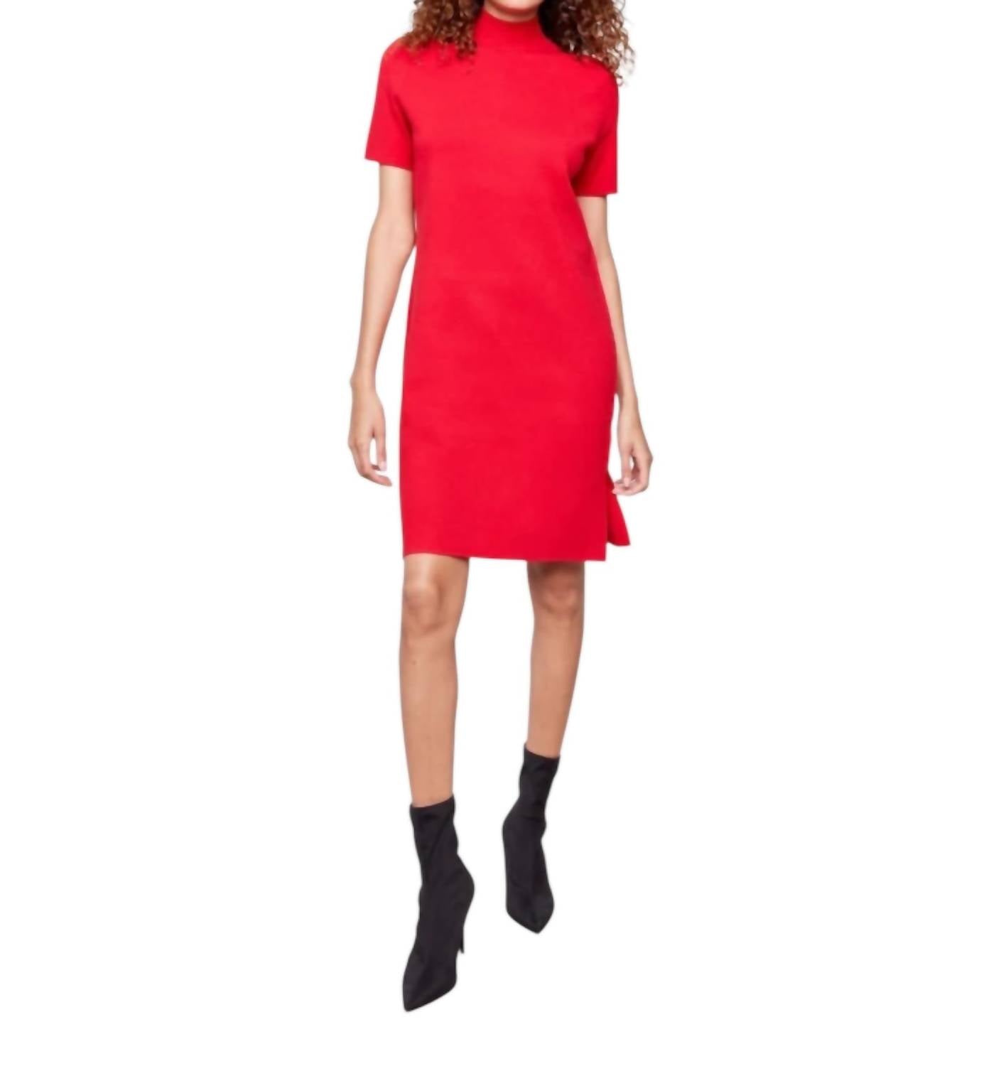 Charlie B - Short-Sleeve Mock Neck Sweater Dress