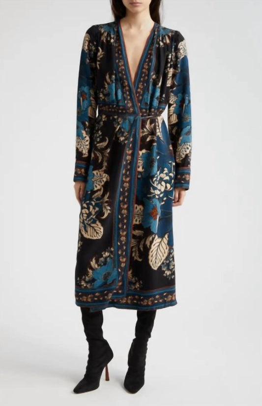 Farm Rio - Blossom Tapestry Midi Wrap Dress