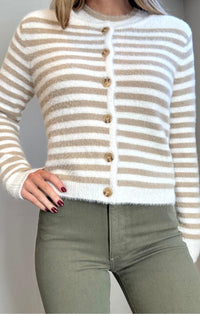 Red Haute - Heidi Striped Cardigan