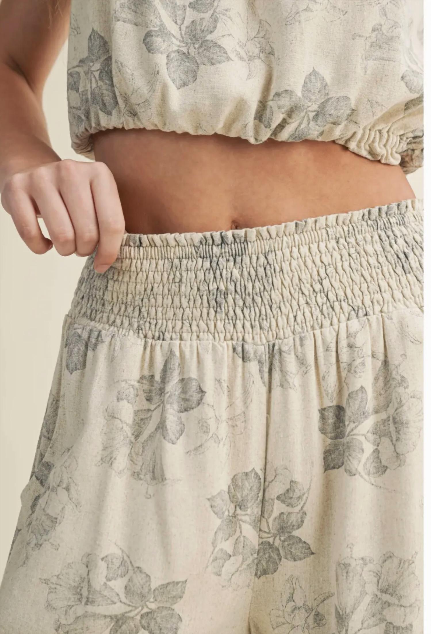 MIOU MUSE Wide Leg Palazzo Pants in grey print - women's pants - view 4