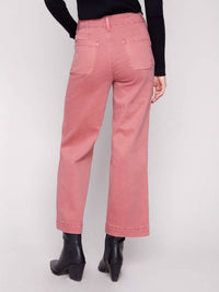 Charlie B - Cropped Wide Leg Stretch Twill Pants