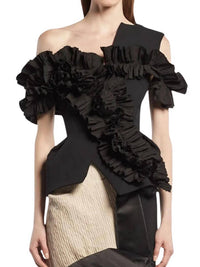 Maticevski - Dark Rose Ruffled Top