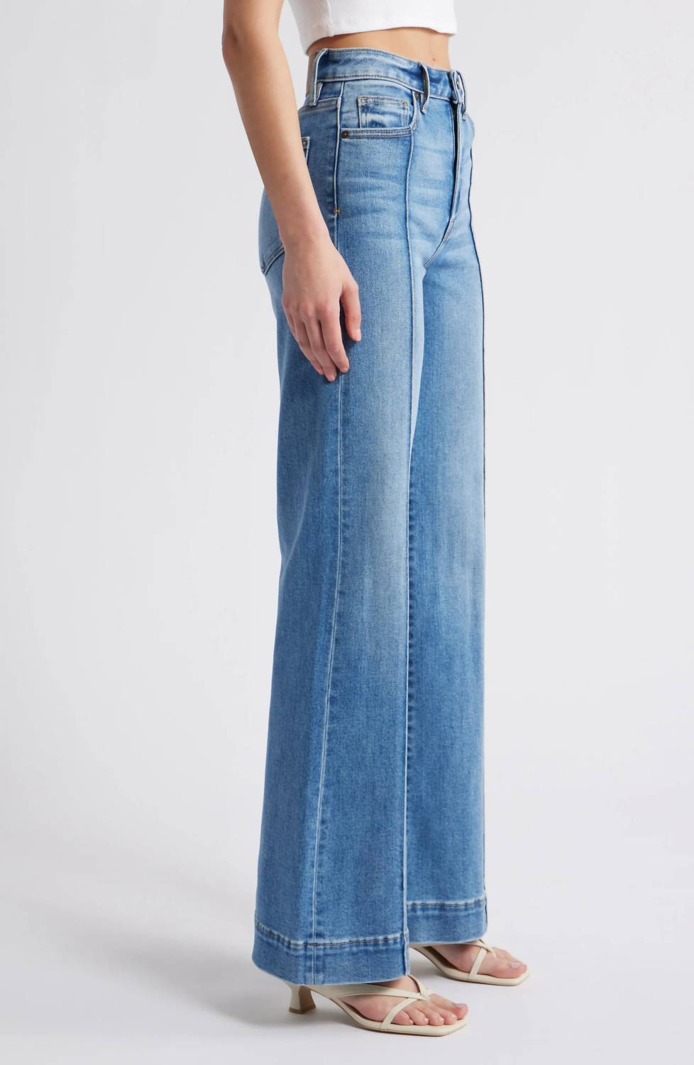 HIDDEN High Waist Flare Jeans in pintucks - women's jeans - alternate view
