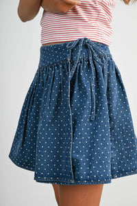 Buttermelon - Dotted Swiss Gathered Mini Skirt