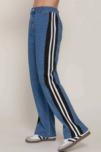 Active Basic - Side Contrast Straight Fit Denim Jeans