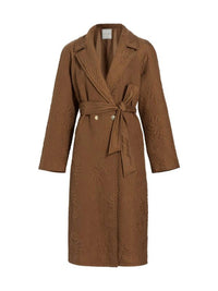 Elie Tahari - Women's Quilted Floral Stitch Wrap Coat