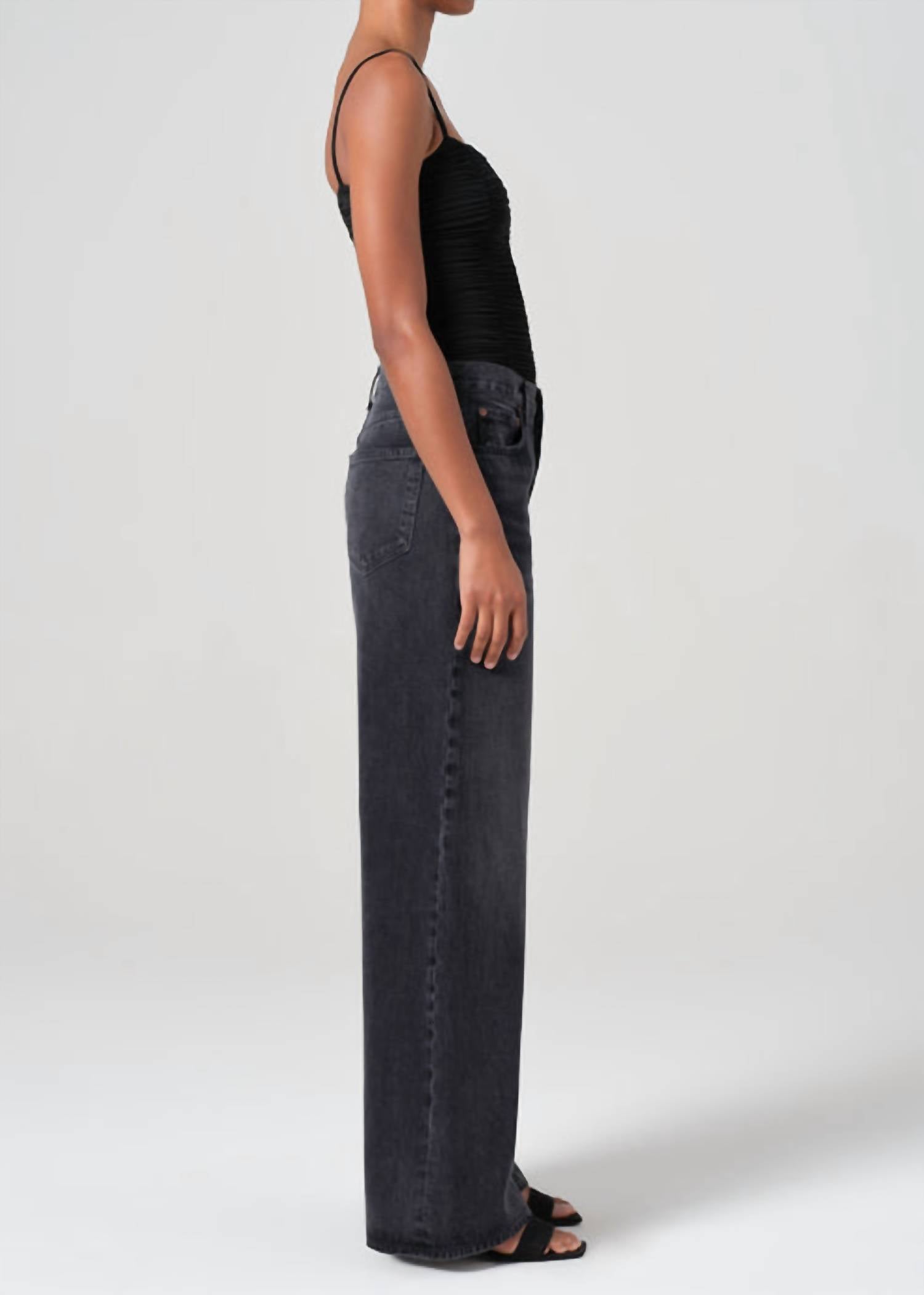 AGOLDE Dame High Rise Wide Leg Jean in hitch - women's jeans - alternate view