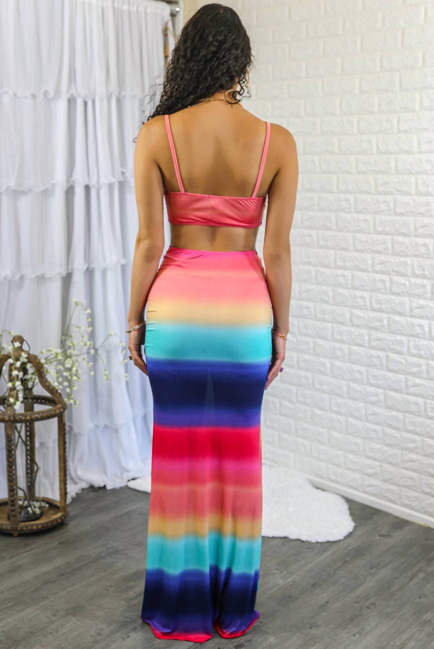 Surelymine - Over the Rainbow Cut Out Maxi Dress