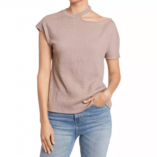 Gibsonlook - Boxy Pucker Wide Neck Cut Out Top