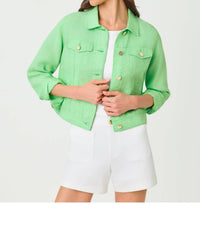 Lilly Pulitzer Seaspray Linen Jacket in jackfruit - women's jacket