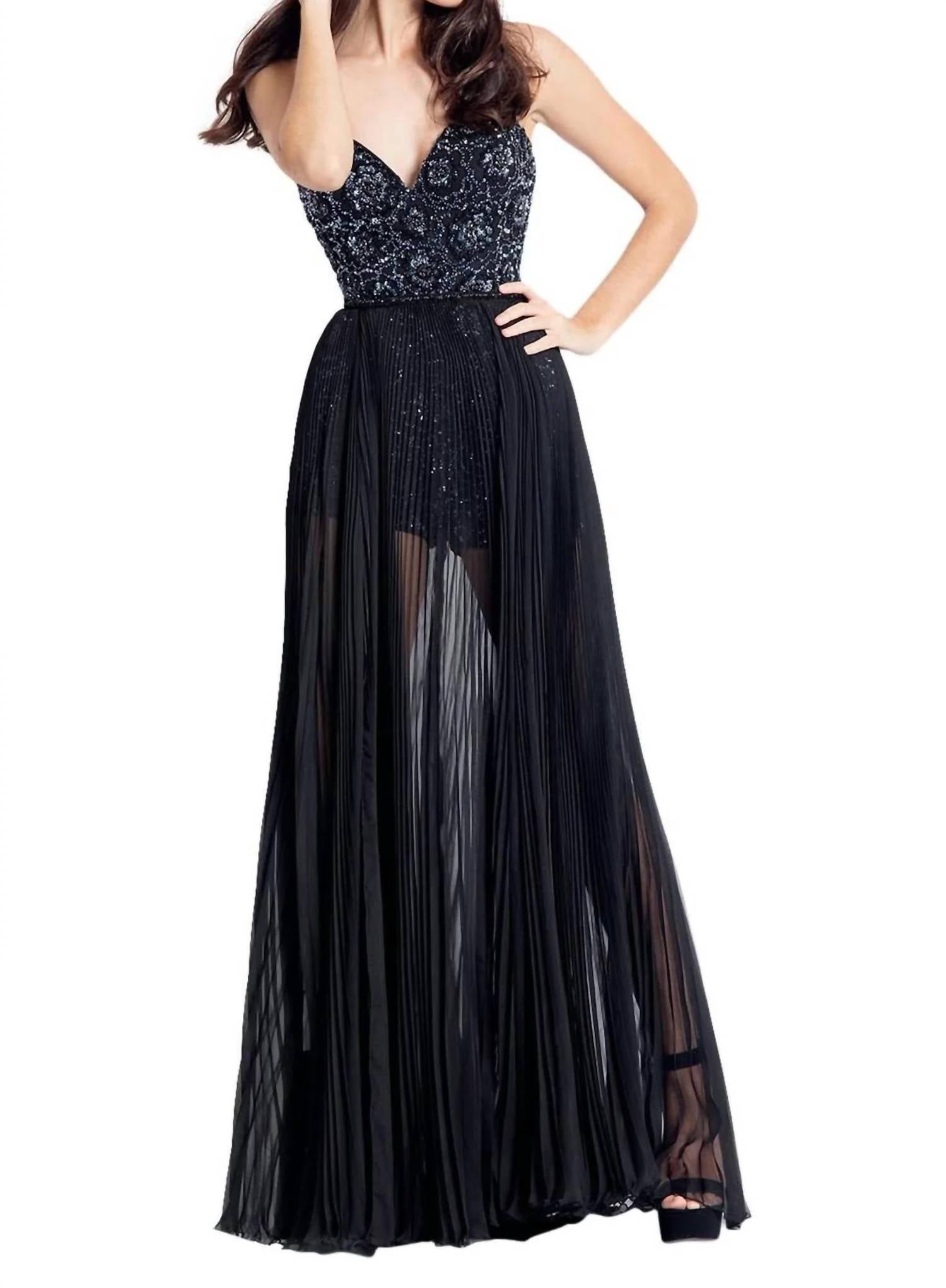 Rachel Allan - Floral Applique Romper With Detachable Chiffon Skirt