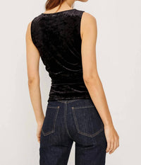 Rails Fete Sleeveless Velvet Top in black - women's tank top - detail view