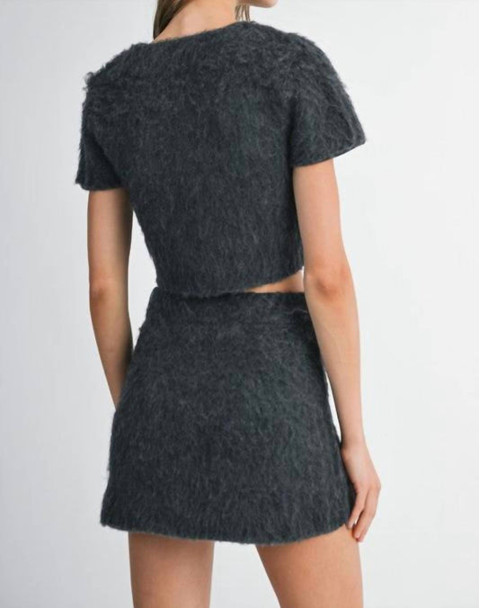 Mable - Fuzzy Mini Skirt