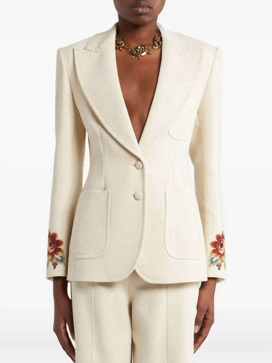 Etro - Single Breasted Jacket With Embroidered Sleeves