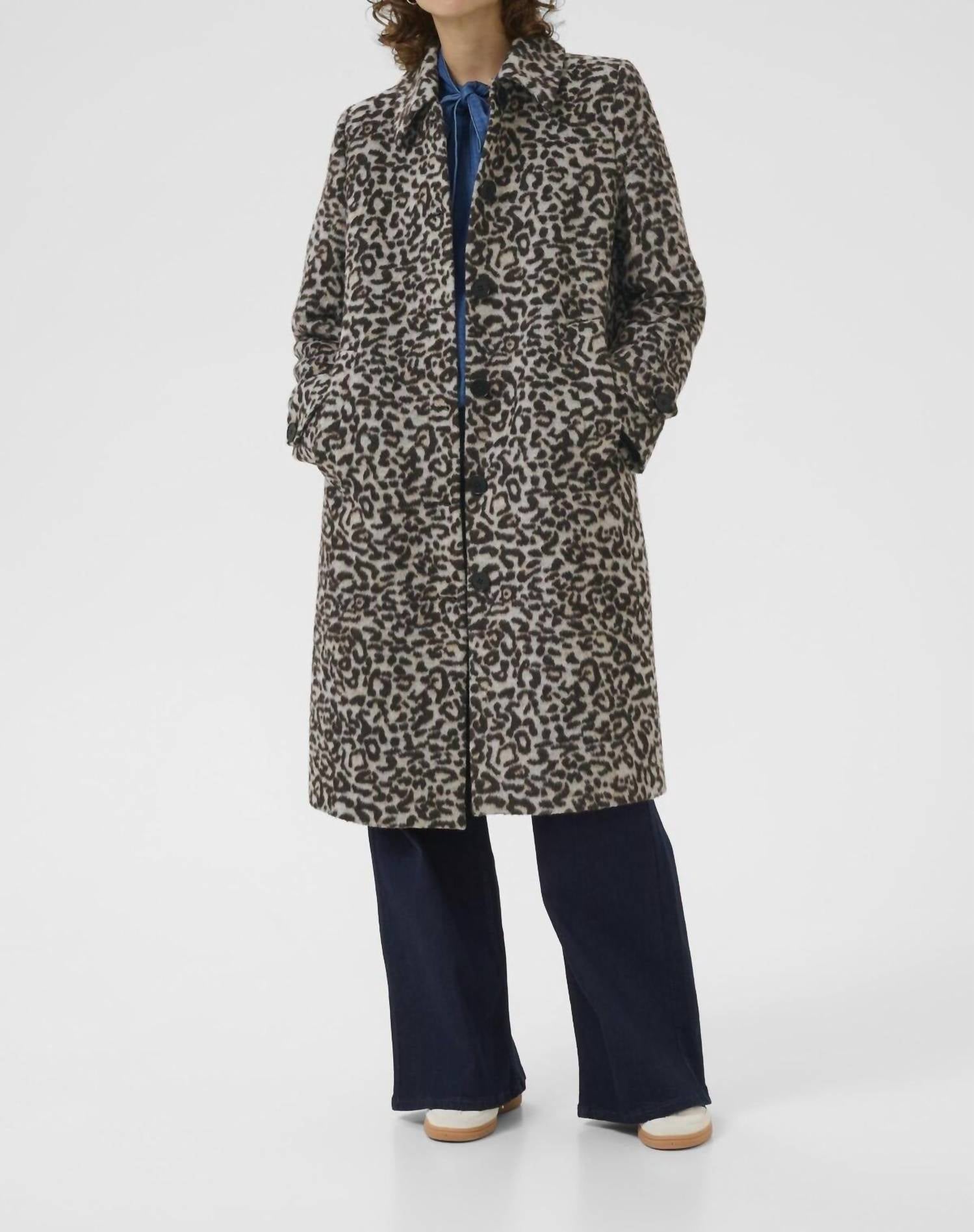 Part Two Suzy Coat in leopard - women's jacket
