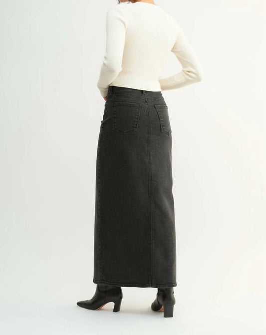 Just Black Denim - Dani Classic Stretch Denim Midi Skirt