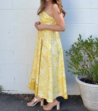 Olivaceous - Maisie Strapless Paisley Midi Dress