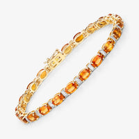 Diana M Jewels Women's Oval Natural Sapphire Bracelet (12.33 Ct) - Grand in 14k yellow gold - women's jewelry - detail view