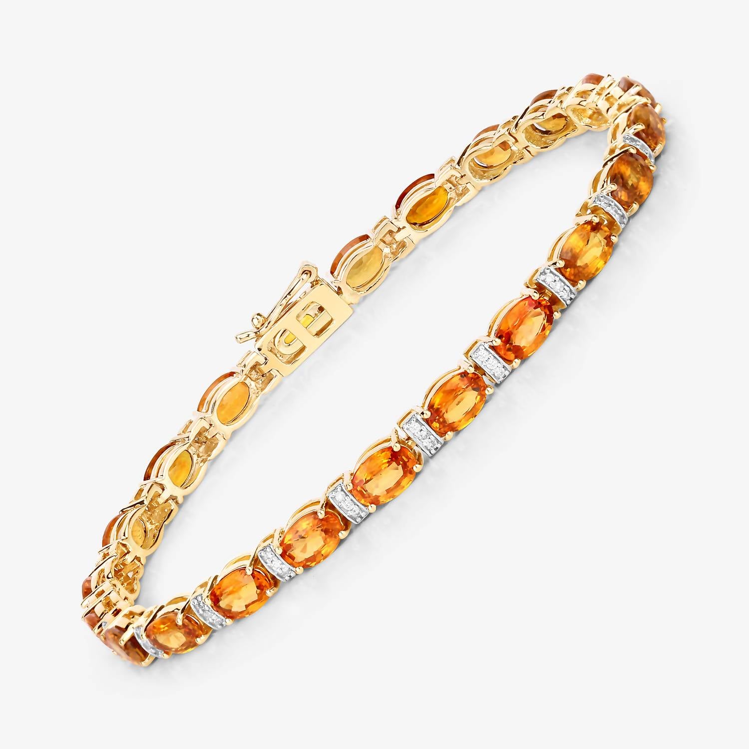 Diana M Jewels Women's Oval Natural Sapphire Bracelet (12.33 Ct) - Grand in 14k yellow gold - women's jewelry - detail view