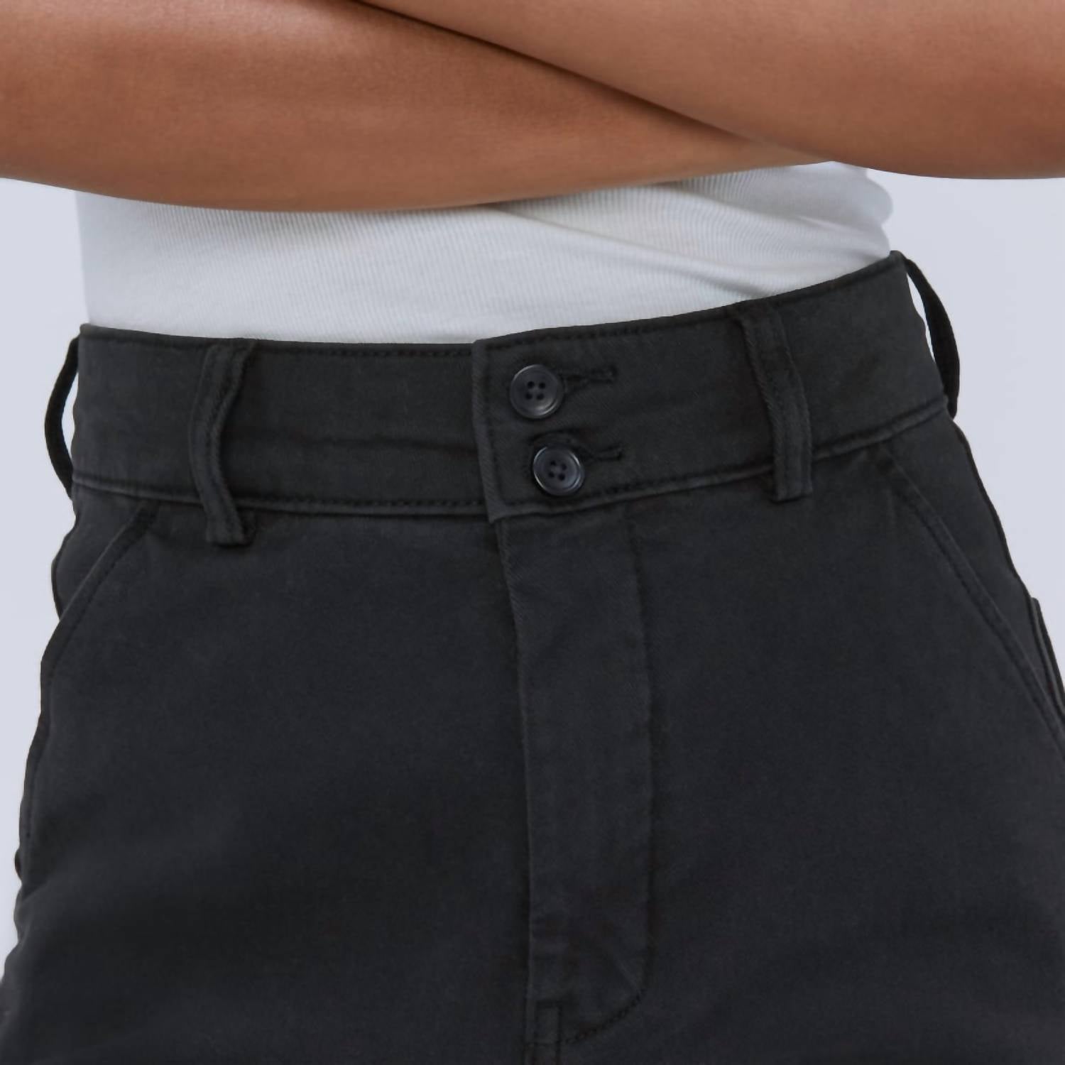 Everlane Organic Cotton Twill Wide Leg Pants in black - women's pants - alternate view