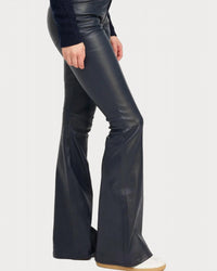 Sprwmn - 5 Pocket Micro Flare Leather Pants