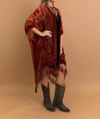 Leto - Bestselling Velvet Mesh Tapestry Tassel Kimono