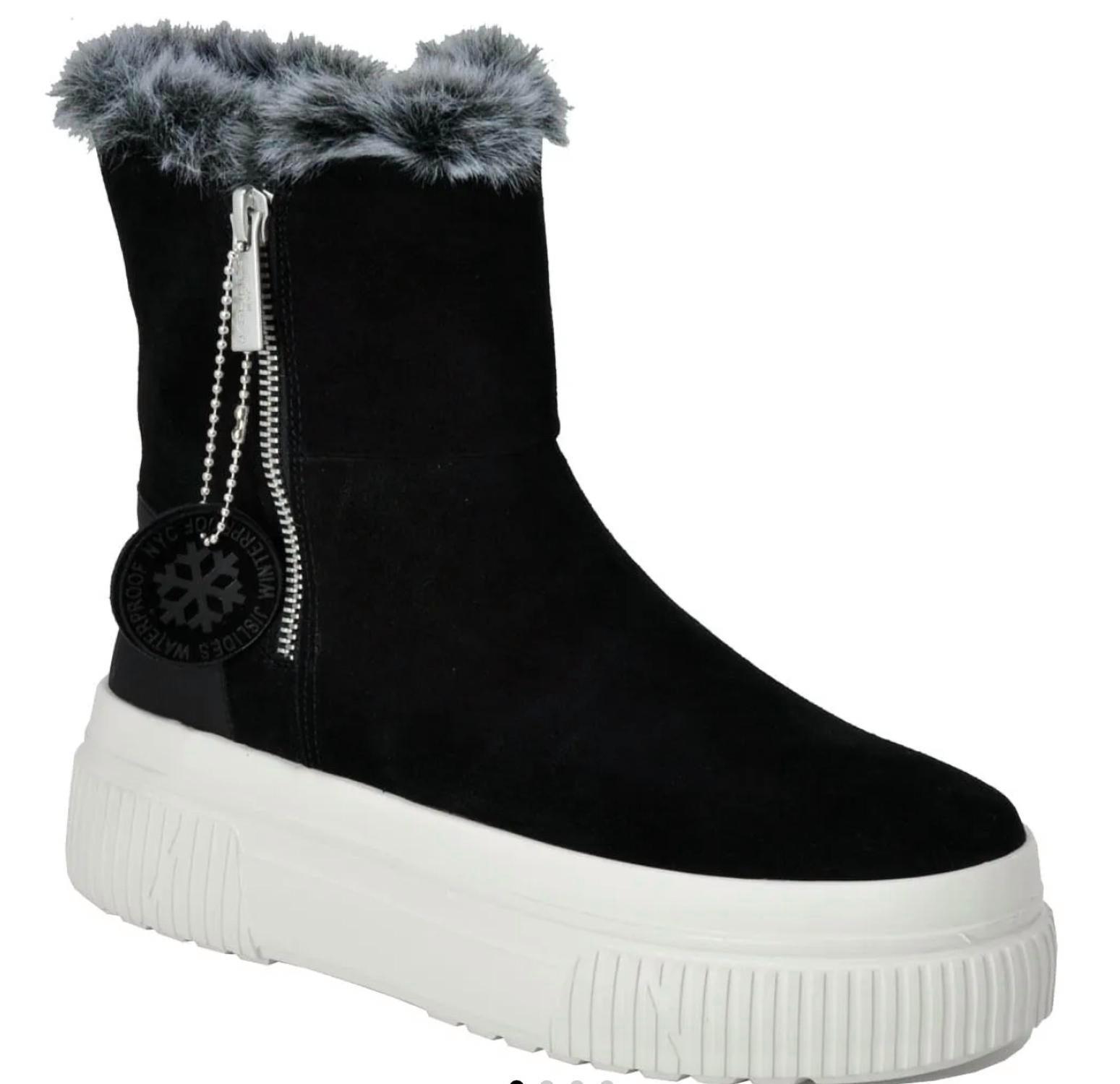 J/SLIDES Women's Wally Boots in black white - women's shoe