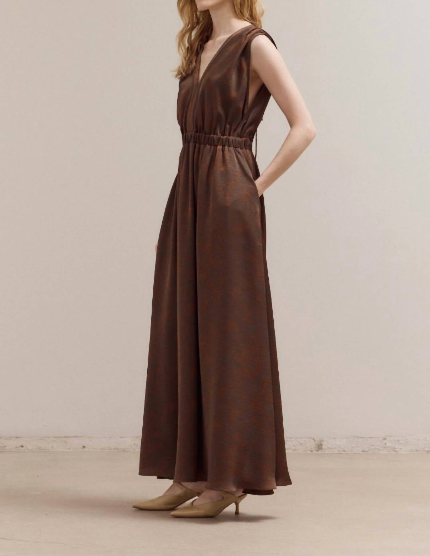 Grade & Gather - Heather Bronzed Satin Dress