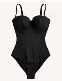 Ta3 Pushy Sculpting One Piece Swim Bodysuit in black - women's swimwear - alternate view