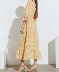 Polagram - Sunshine Smocked Bodice Midi Dress