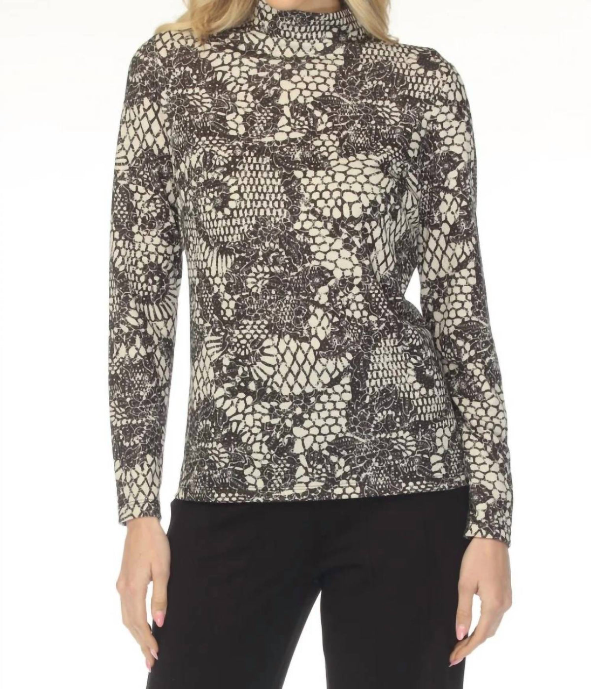 Joseph Ribkoff - Floral High Neck Knit Top