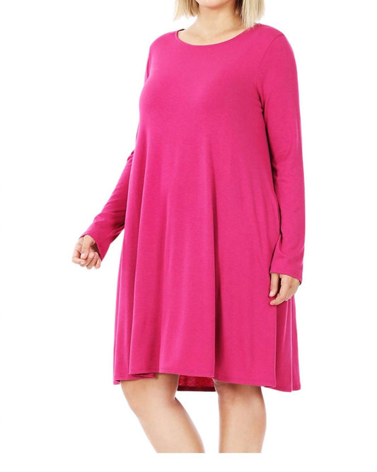 Zenana - Long Sleeve with Pockets Dress