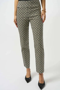 Joseph Ribkoff - Checkered Jacquard Slim Ankle Pants