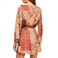 Misa Los Angeles Women's Twiggy Dress in surreal patchwork satin - women's dress - alternate view