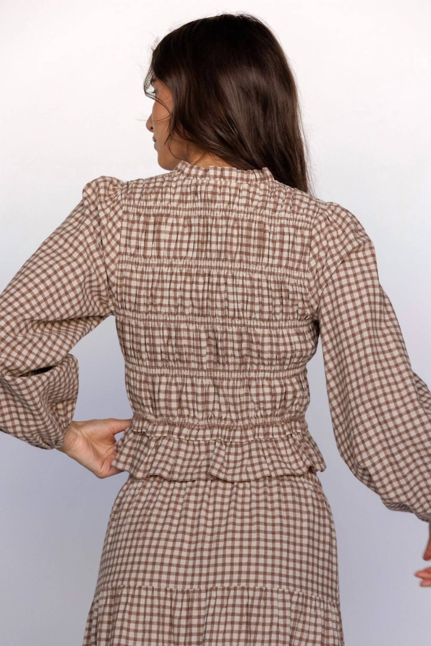 Storia - Harper Gingham Smocked Top