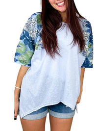 Davi & Dani - Let Them Adore You Cotton Blend Short Sleeve Top