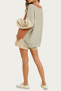 SLOUCHY COLORBLOCK KNIT SWEATER