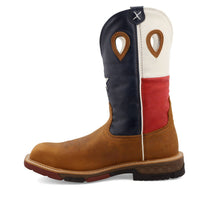 TWISTED X Men's 12" Western Work Boot in light brown texas flag - men's boots - detail view