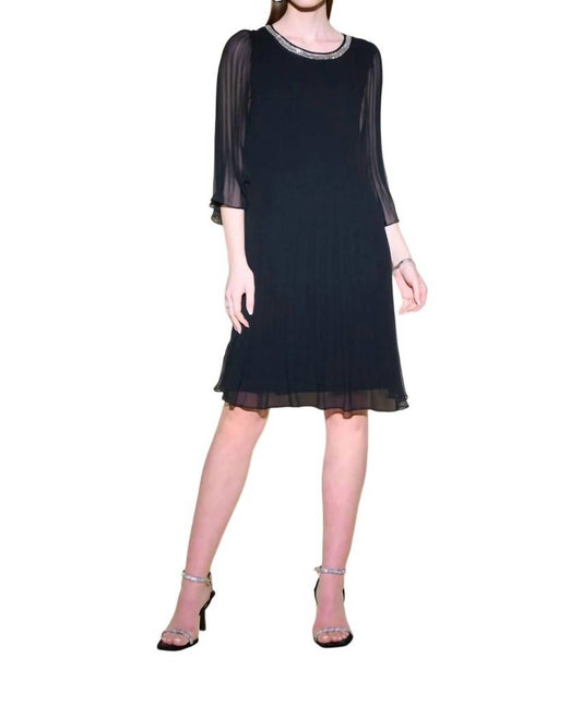 Joseph Ribkoff - PLEATED SHEER SLEEVE DRESS